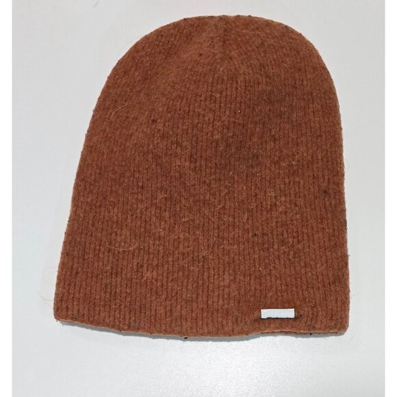 Madewell Rust Ribbed Knit Wool Beanie One Size Cozy Hat - Picture 1 of 5